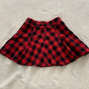 Say What? Girls Pleated Flannel Black & Red Checkered Skirt, Size Medium